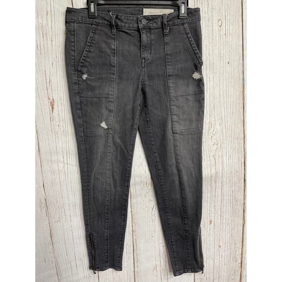 Treasure Bond Cropped Jeans Women Size 28 Gray Denim Mid Rise Ankle Zip Cotton - Picture 1 of 8
